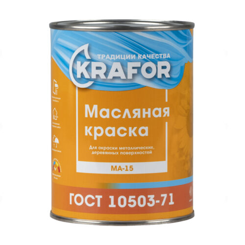 Краска маслянная Krafor МА-15 0,9л белая