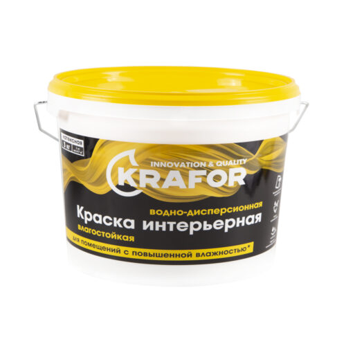 Краска интерьерная водно-дисперсионная КRAFOR 3кг (Белая)