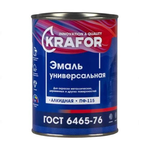 Эмаль (Краска) ПФ115 0,9л KRAFOR вишневая